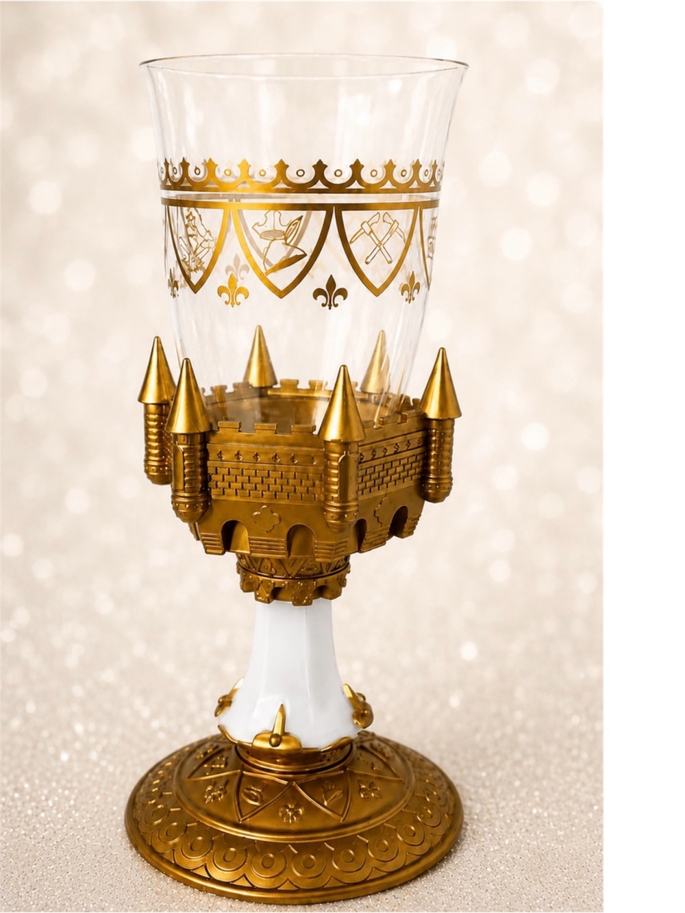 Disney Parks Beauty and The Beast Be Our Guest Light Up Gold Castle Goblet Cup